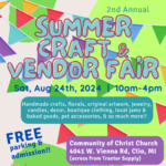 2024 Summer Craft & Vendor Fair